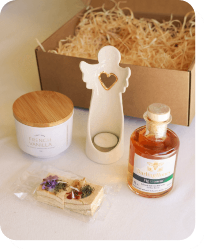 Heart and Hearth gift box contents for a community fundraiser