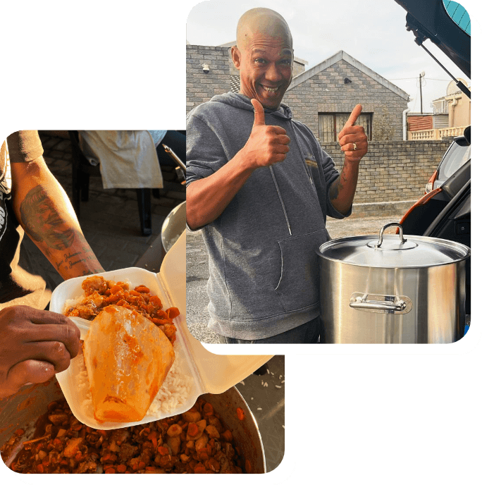 Soup Kitchen food preparation and serving moments